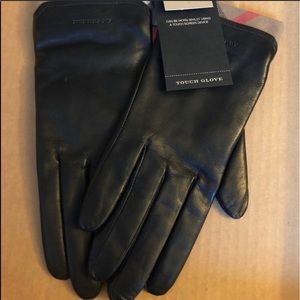 Burnett leather gloves with trim